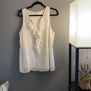 Ruffled sleeveless blouse